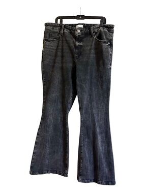 Ava & Viv Size 18 Black Stone Wash High Rise Flare Jeans NWOT